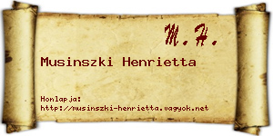 Musinszki Henrietta névjegykártya